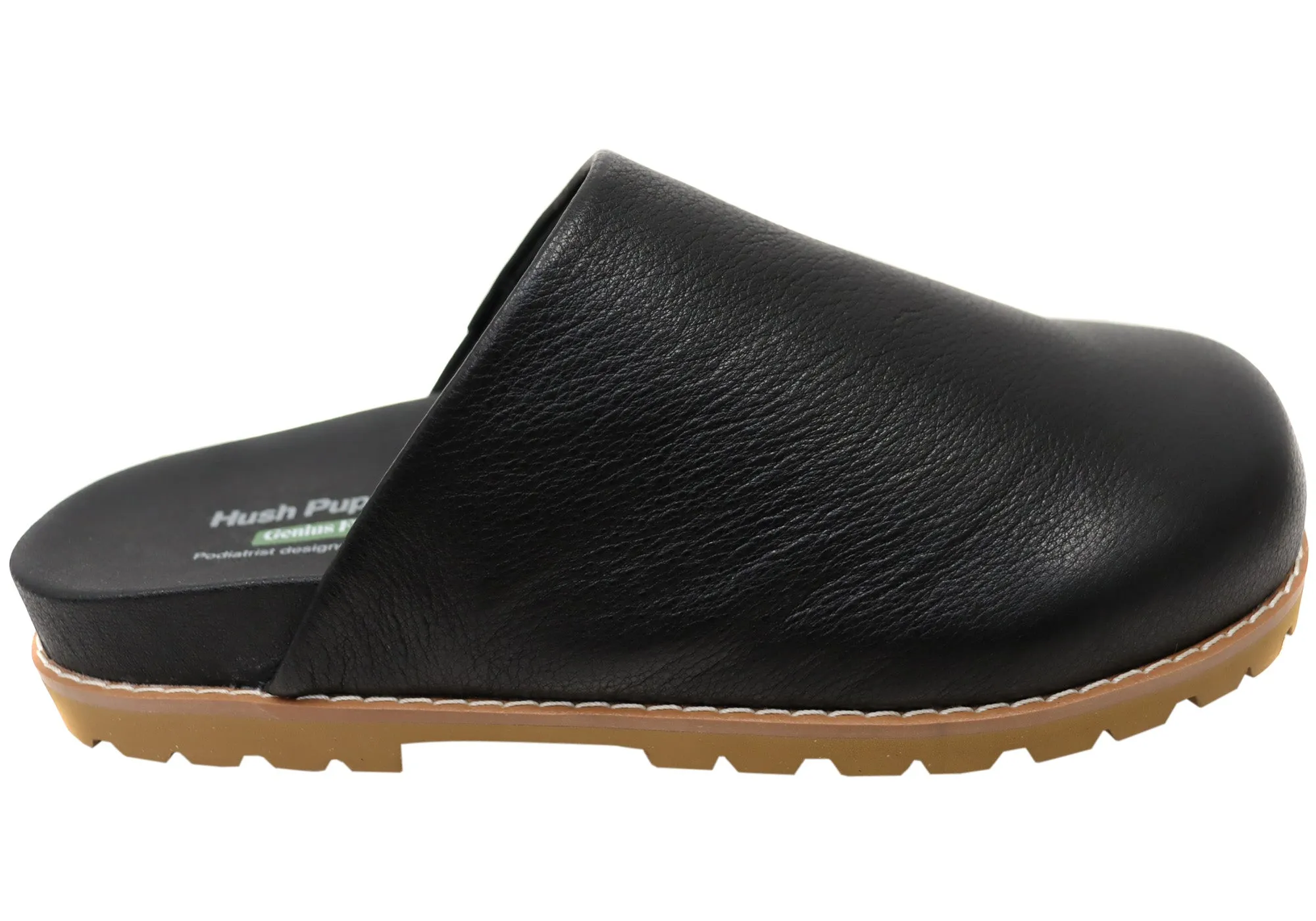 Pet Play Win Hike Hush Puppies Queen Womens Leather Comfortable Open Back Shoes