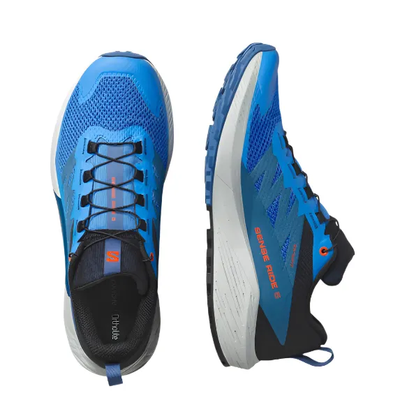 Salomon Mens Trainer Sense Ride 5 French Blue/Black/Dark Blue running at night shoes