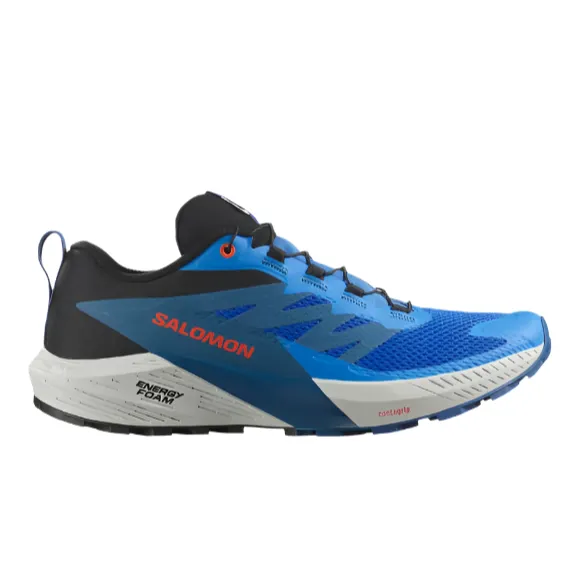 Salomon Mens Trainer Sense Ride 5 French Blue/Black/Dark Blue Wrap Around Heel Support