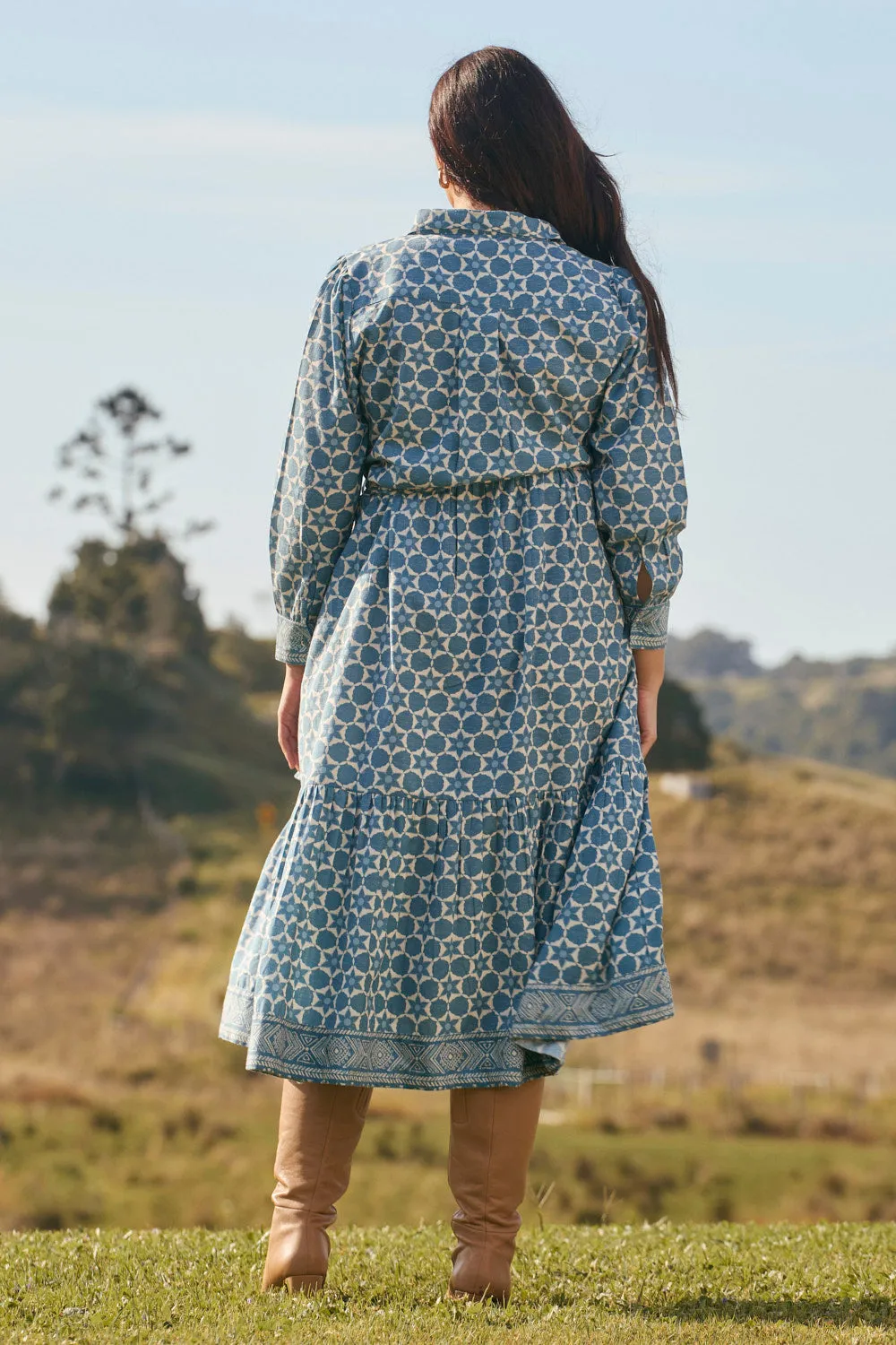 Ginette Billow Sleeve Dress in Starflower Everyday Comfort Wear