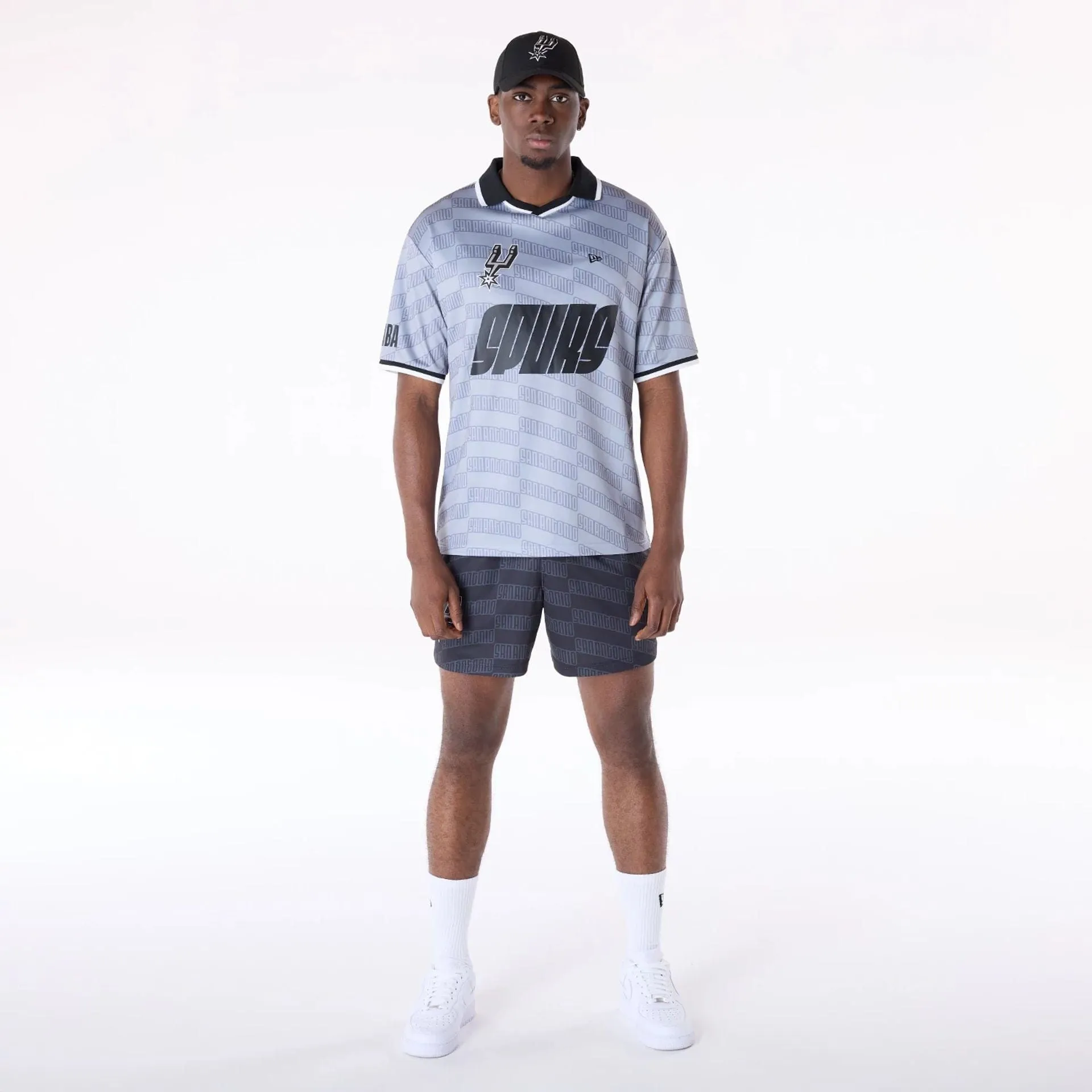 Tennis wear Everyday Flex San Antonio Spurs NBA All Over Print Graphic Black Shorts