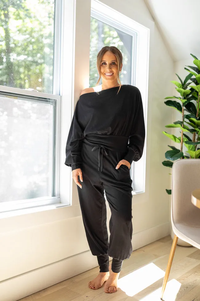 Sarah Black Off The Shoulder Shirt Emily Fauver X Pink Lily Colorfast Technology Ventilation Panels