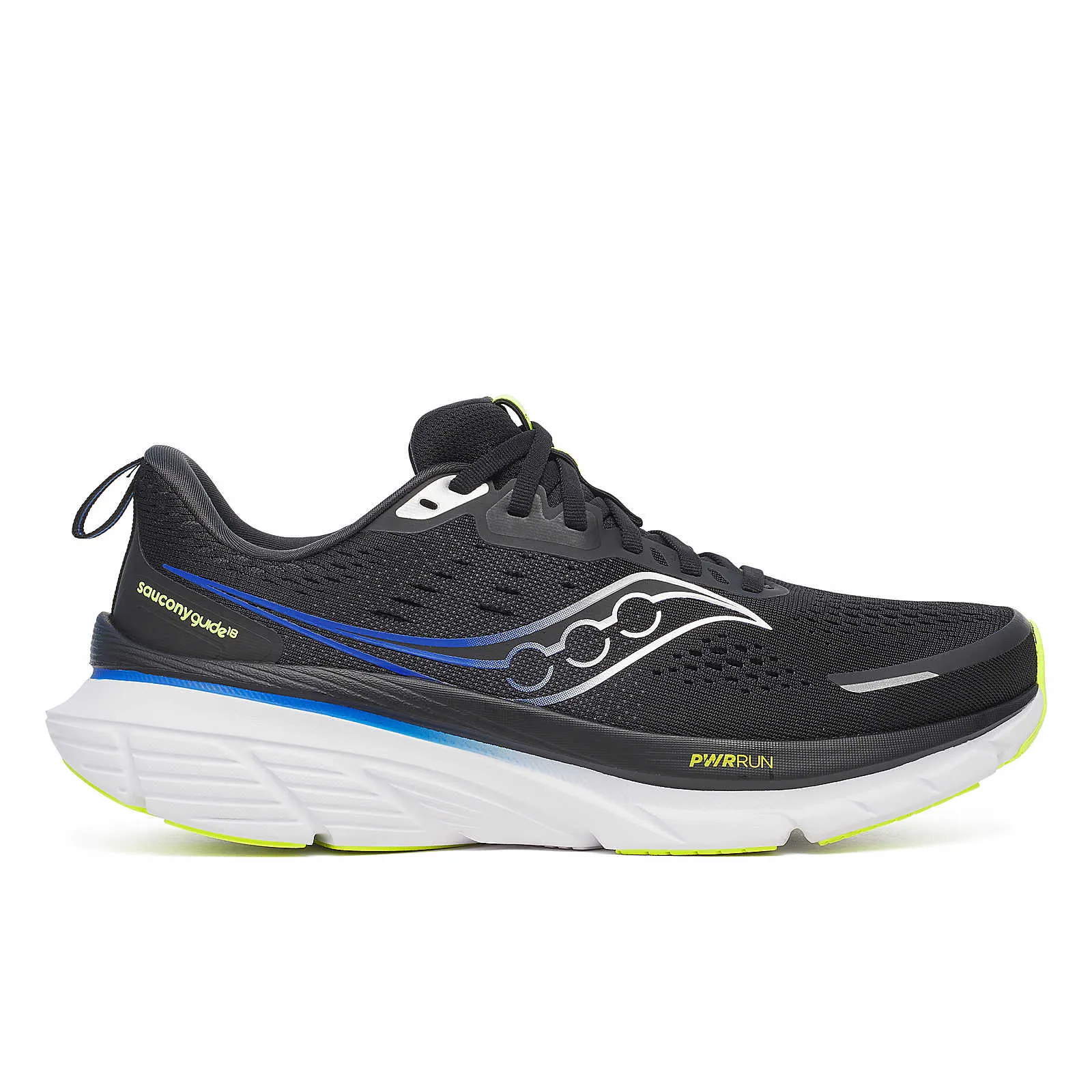 Saucony Mens Trainer Guide 18 Black/Lapis Lightweight Cage