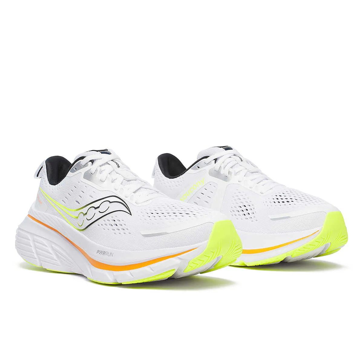 fencing shoes Rearfoot Impact Zone Saucony Mens Trainer Guide 18 S20998 100 White/Peel