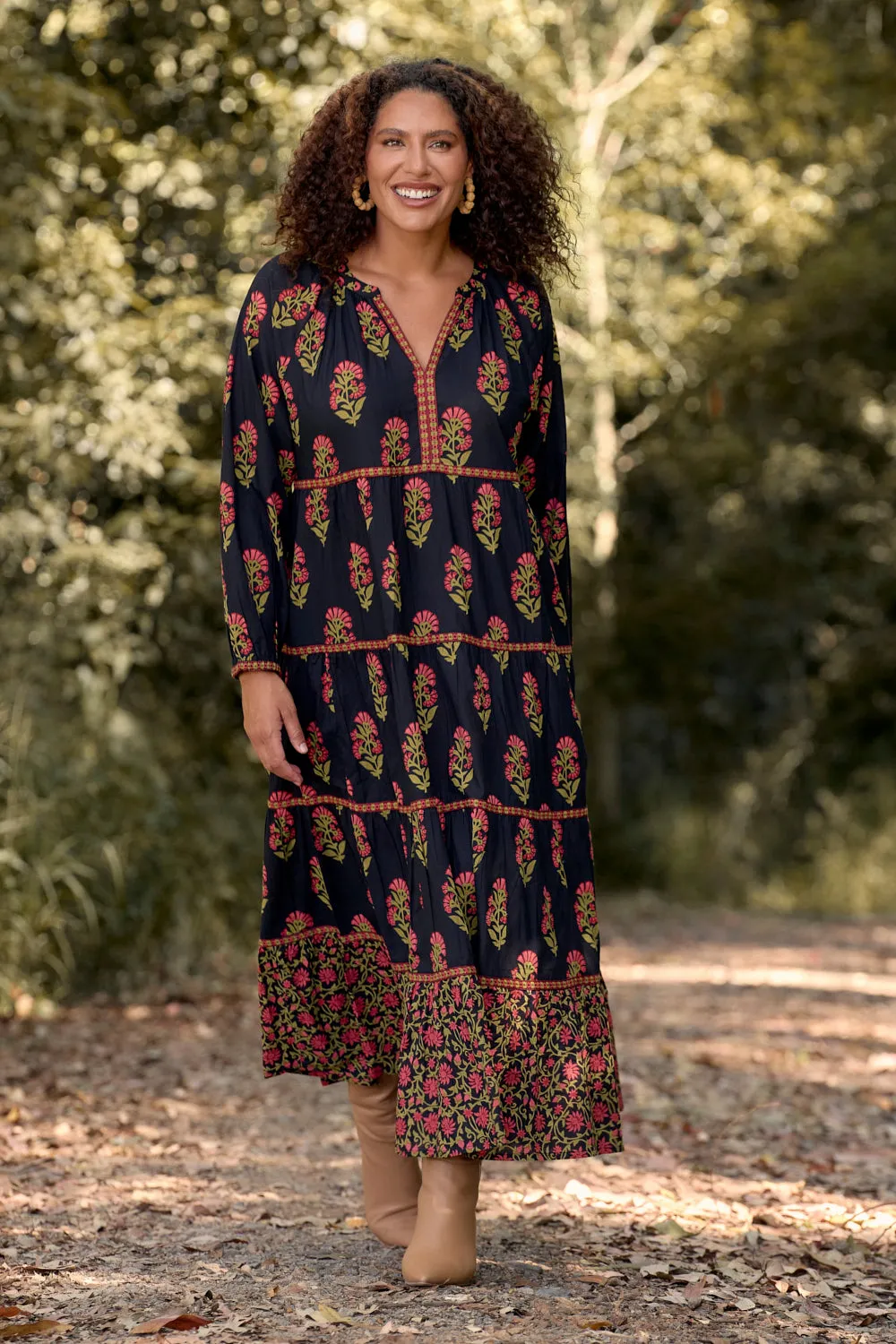 Winter Layering Layer Ready Savannah Maxi Dress in Kashmir