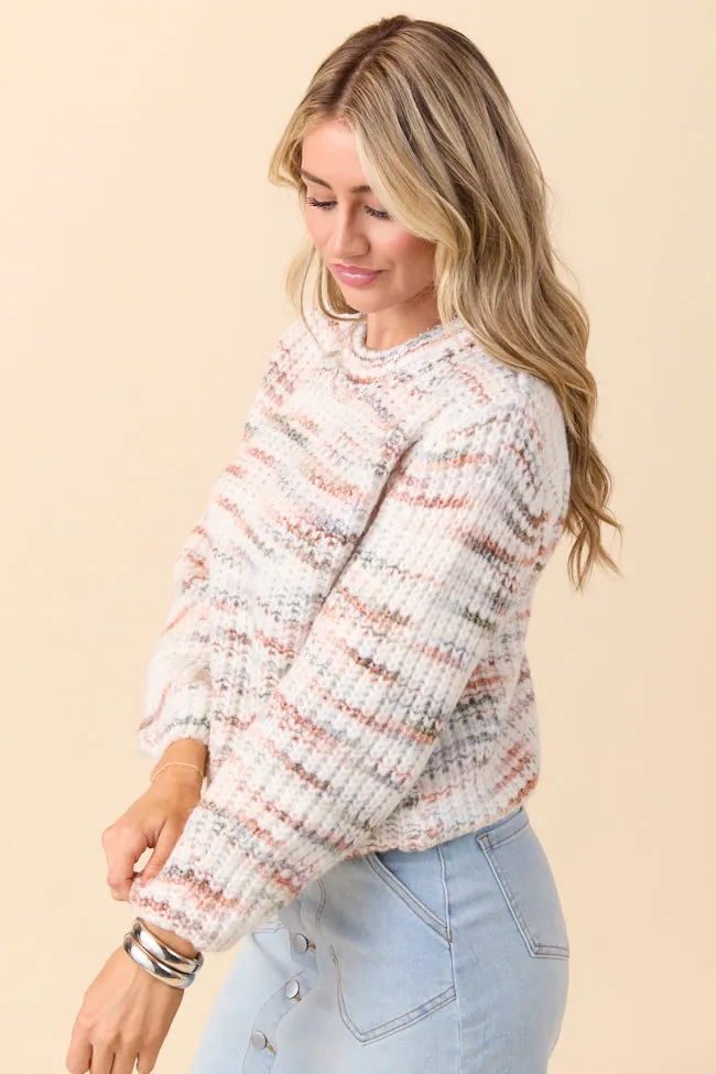 Comfortable Outfit Nellie Multicolored Crewneck Sweater