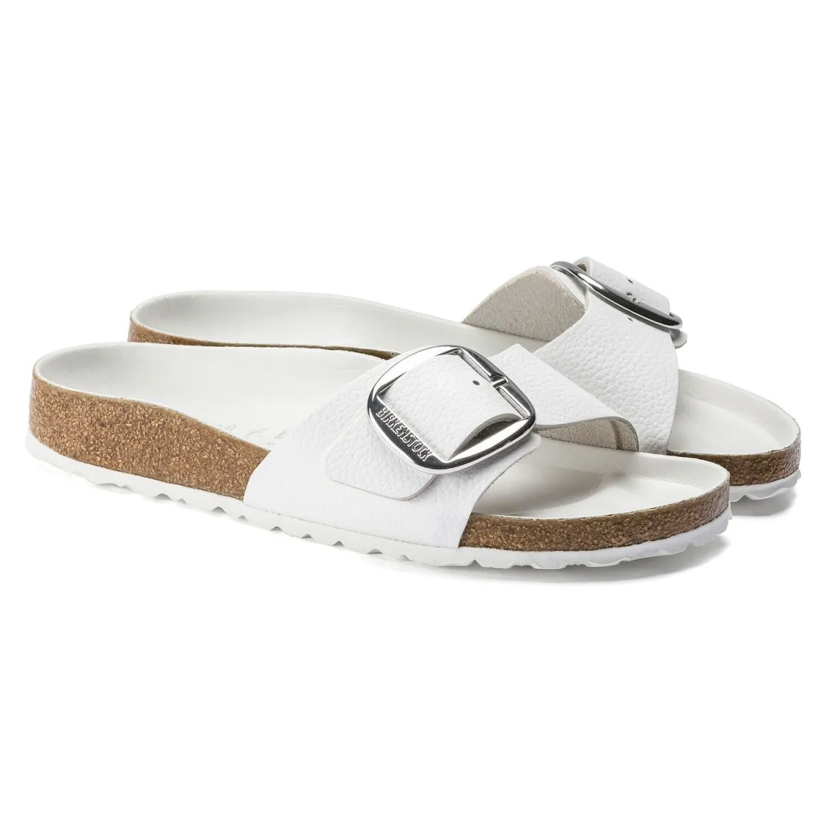 Birkenstock Women's Madrid Big Buckle White Leather Bright Pop