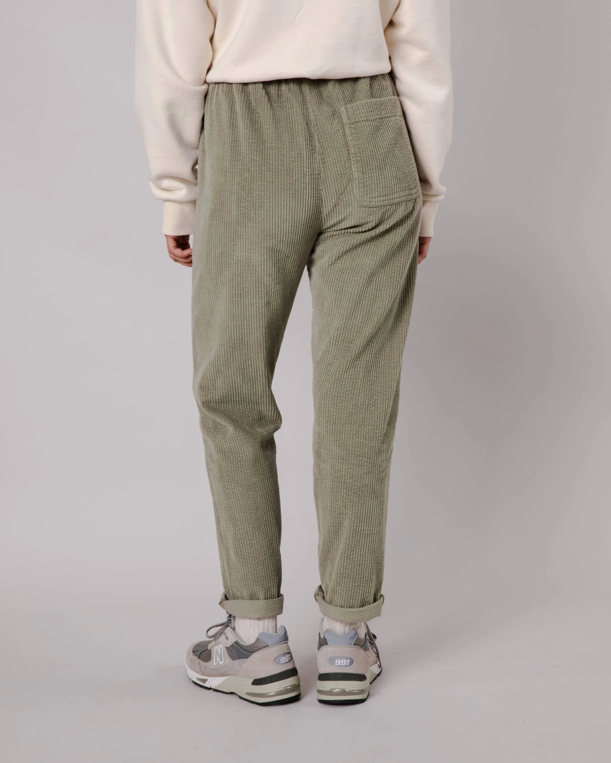 Patch Pocket Corduroy Pants Pale Green Relaxed Comfort Fit OdorResistantTreatment