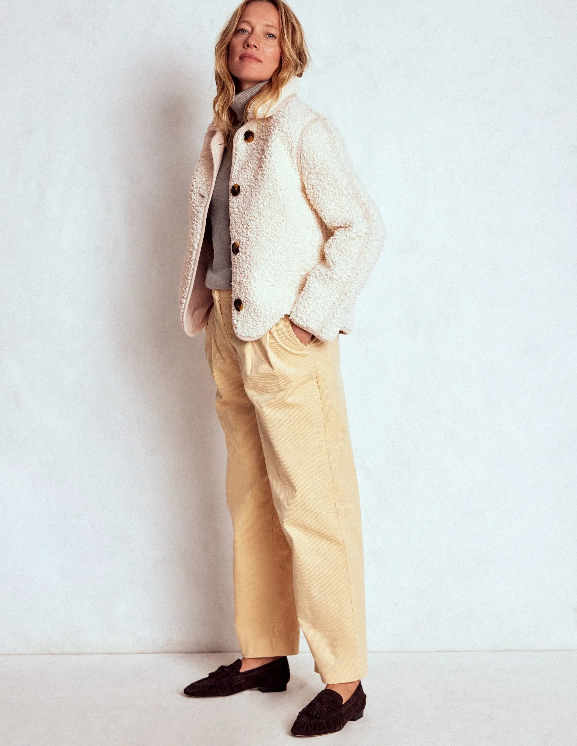 Heat Trapping Layer Borg Jacket-Curly Natural Borg