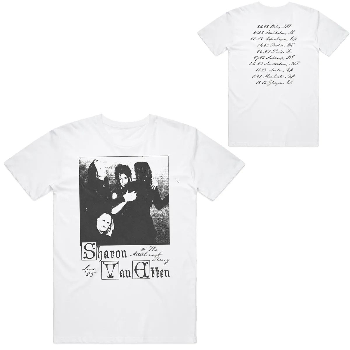 Everyday Flex Sharon Van Etten & The Attachment Theory White Tour T-Shirt