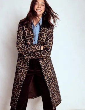 Lancaster Belted Mac-Leopard windproof All Season Versatility