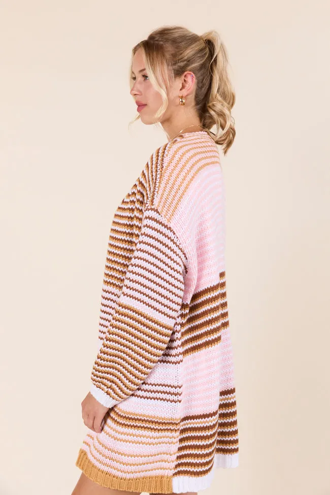 Shelbie Long Sleeve Blue and Pink Open Cardigan SALE Transitional Clothing