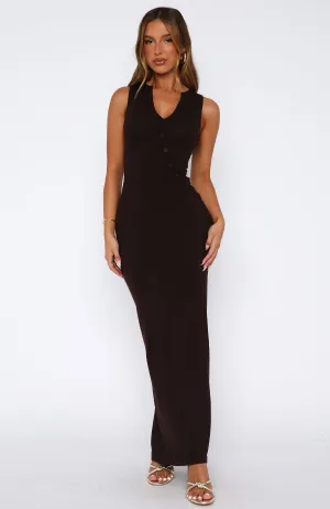 Casual Chic Layered Look She's Back Maxi Dress Espresso