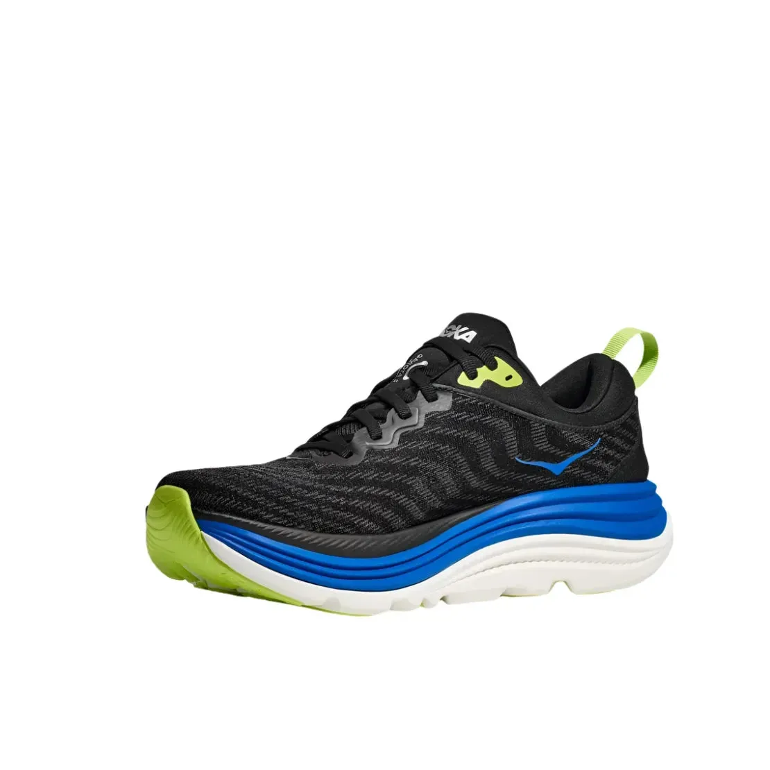 Virtual Coaching toe - box - roomy - design - spaciousness shoes Hoka Mens Trainer Gaviota 5 Black/Electric Cobalt