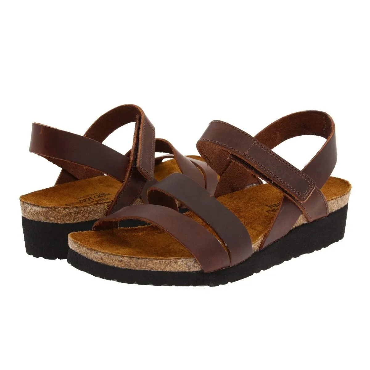 Naot Women's Kayla Buffalo Brown Leather Flip Step Hold Hike