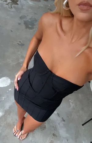 Short And Sweet Strapless Mini Dress Black Workwear