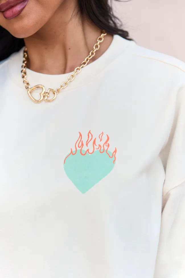 Show Business Cream Graphic Sweatshirt Cultural Fit