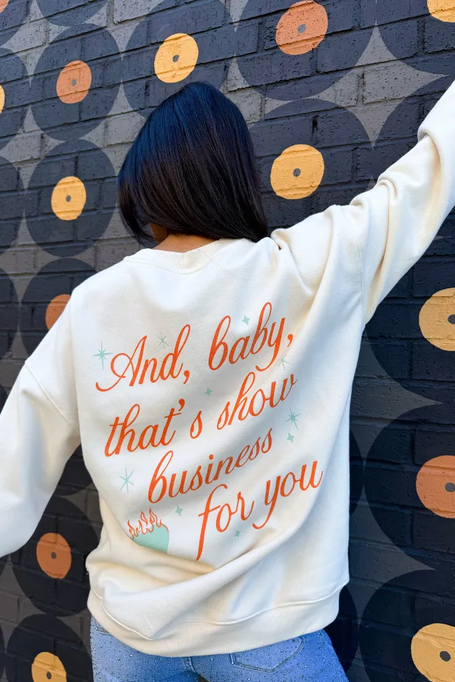 Show Business Cream Graphic Sweatshirt Diamond Soul