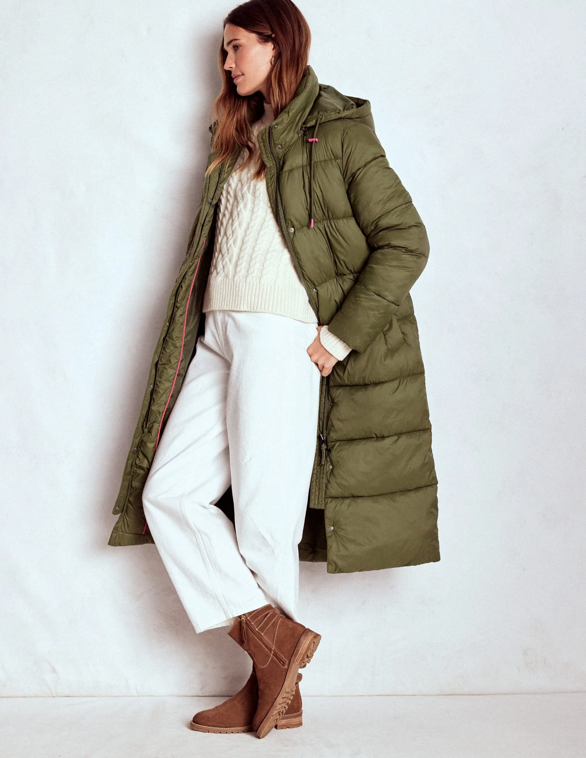 Thermal Core Technology Longline Padded Coat-Woodland Green