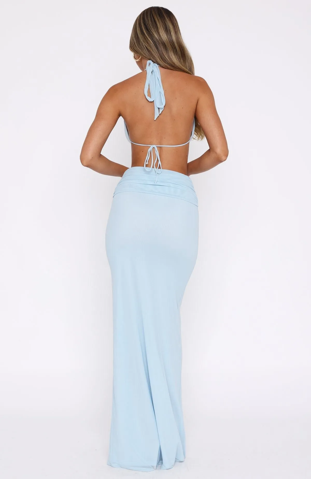 Calm Shine Everybody's Watching Maxi Dress Baby Blue