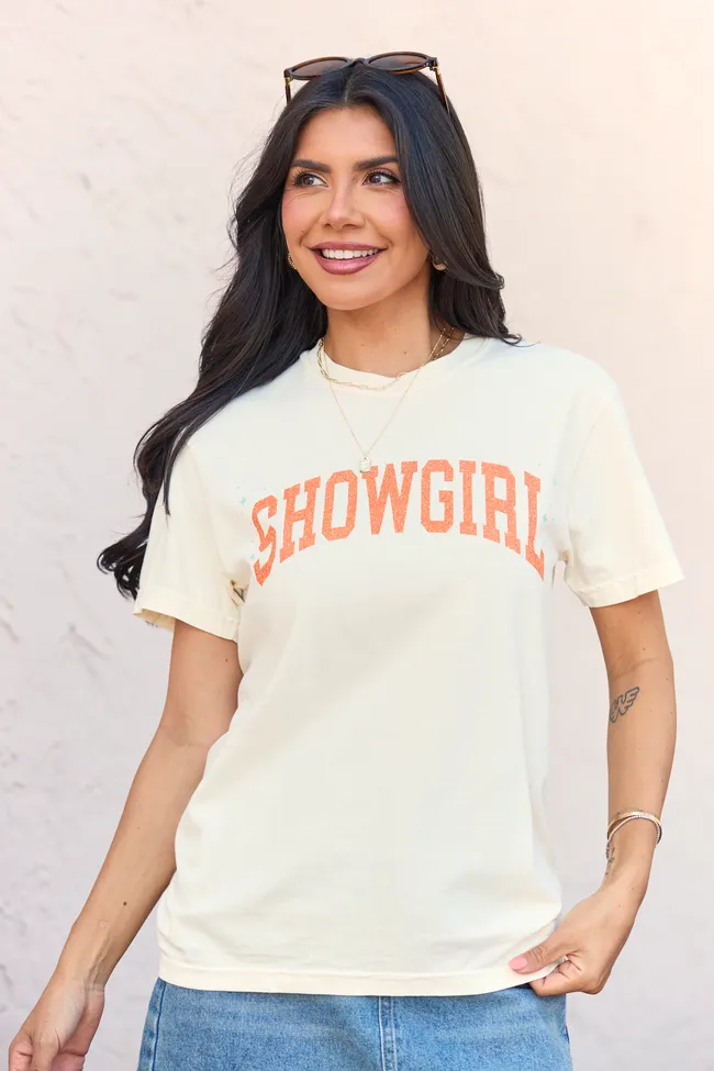 Showgirl Ivory Graphic Tee Convertible Style Stretch Ease