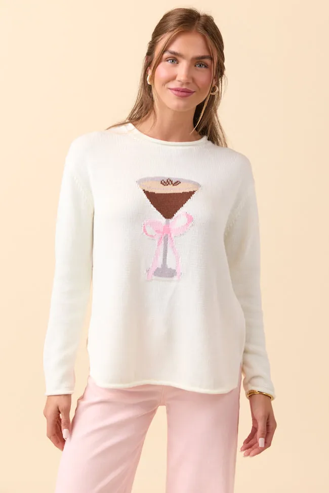 Genevieve Espresso Martini Long Sleeve Crewneck Sweater Storm Core FadeResistant Dye