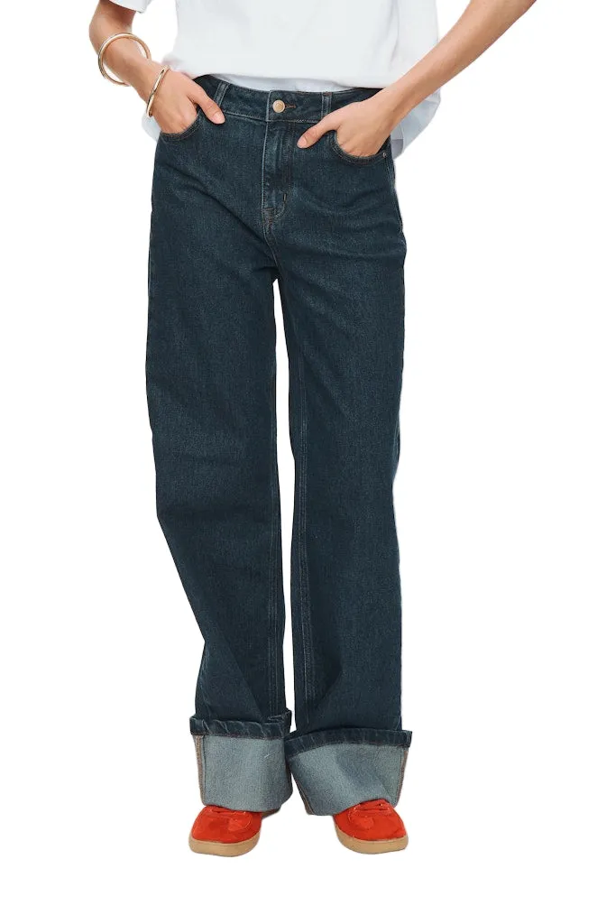 Functional Wear Numph Womens Jean Toronto Wide Dark Denim Blue