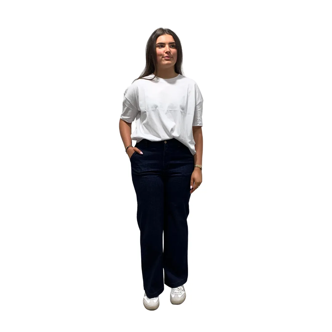 Essential Wardrobe Numph Womens Pants Amber Dark Blue Denim