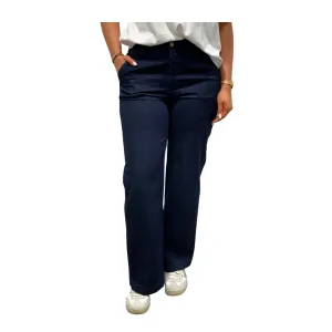 Fresh Look Parent Style Trendy Breathable Numph Womens Pants Amber Dark Blue Denim
