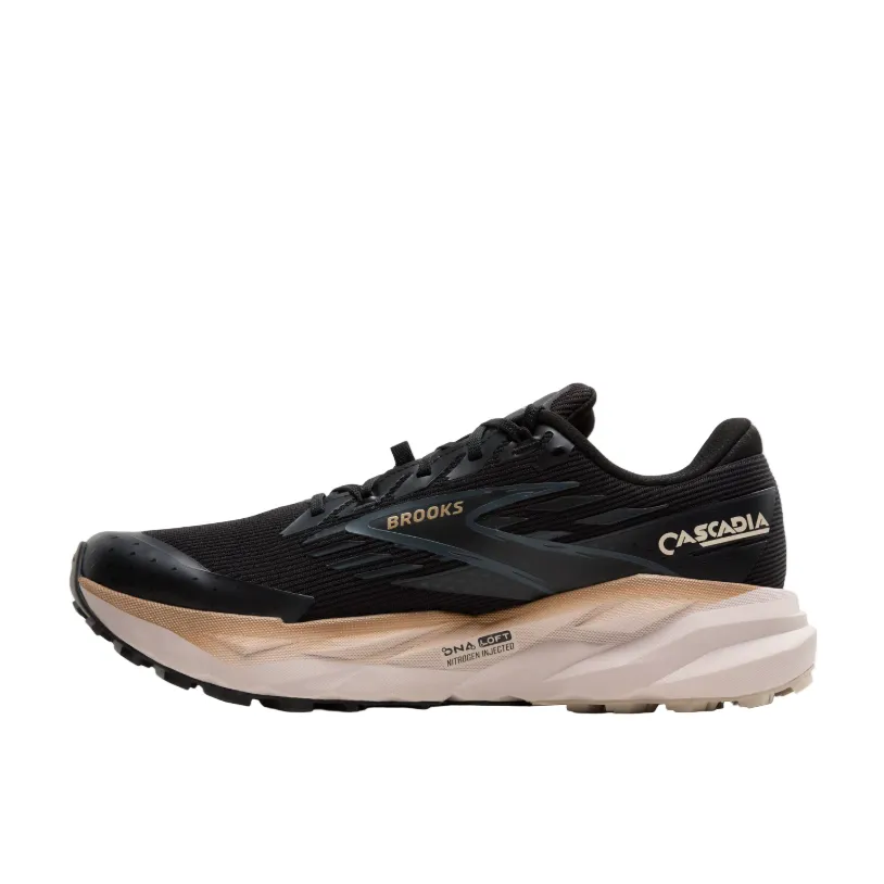 weekend running footwear Responsive Heel Cushioning Brooks Mens Trainer Cascadia 19 GTX Black/Ebony/Chateau Gray