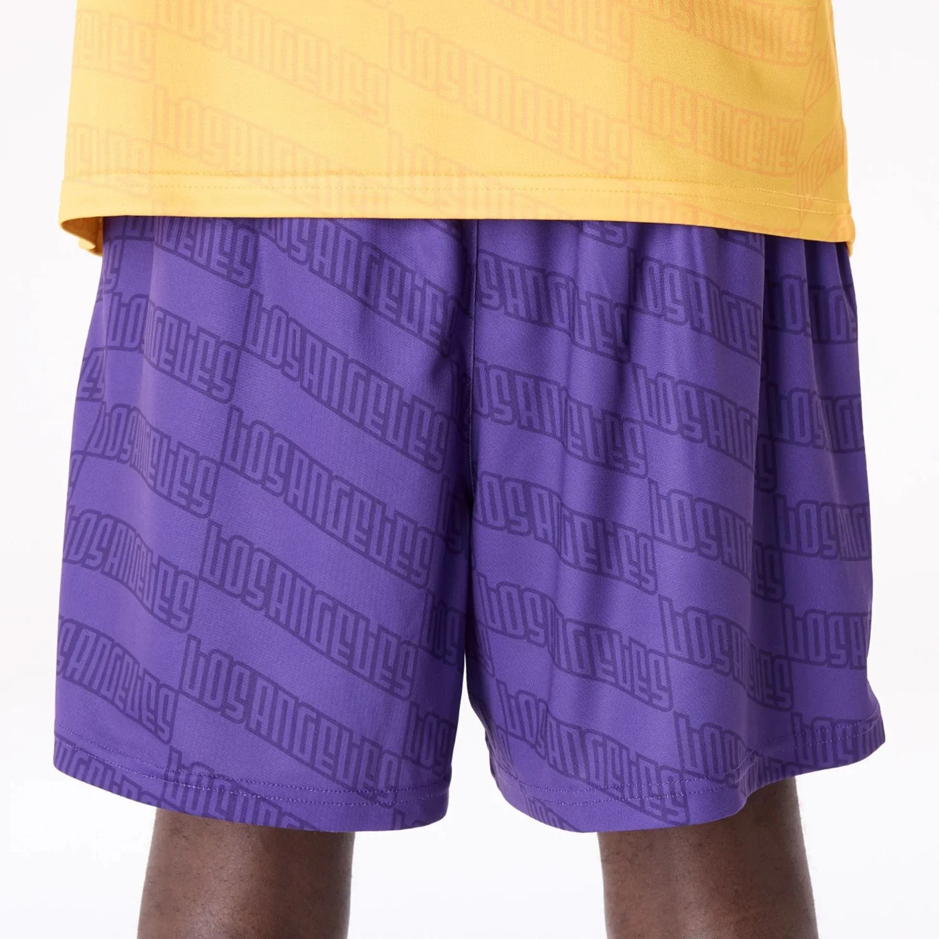 LA Lakers NBA All Over Print Graphic Purple Shorts Abrasion Resistant Surface