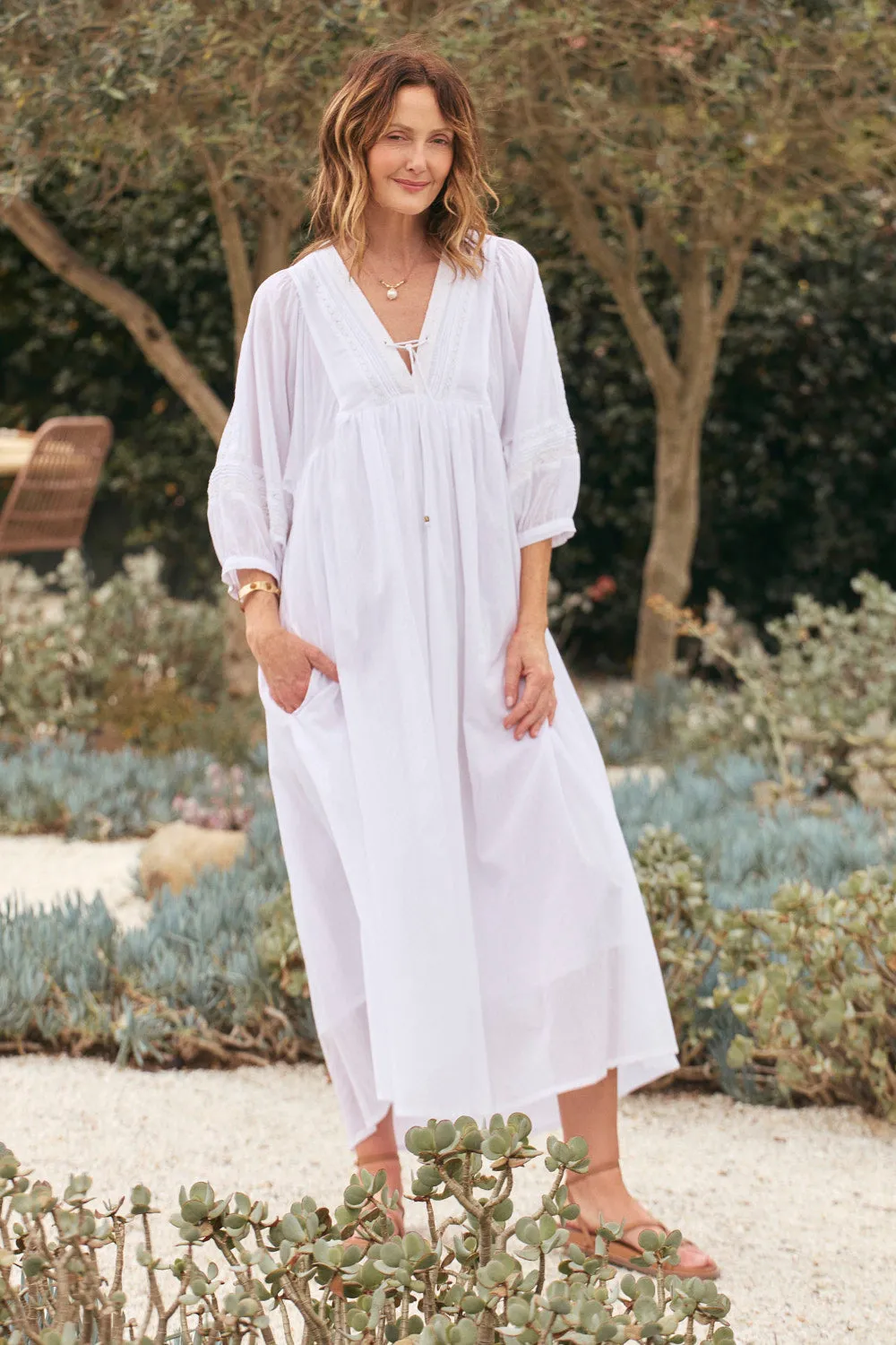 Cairo Boho Dress in Windsong Front-Zip
