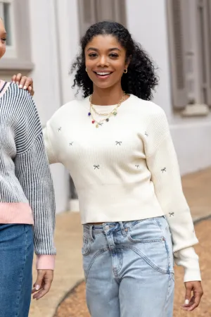 Casual Comfort Leila Bow Ivory Sweater