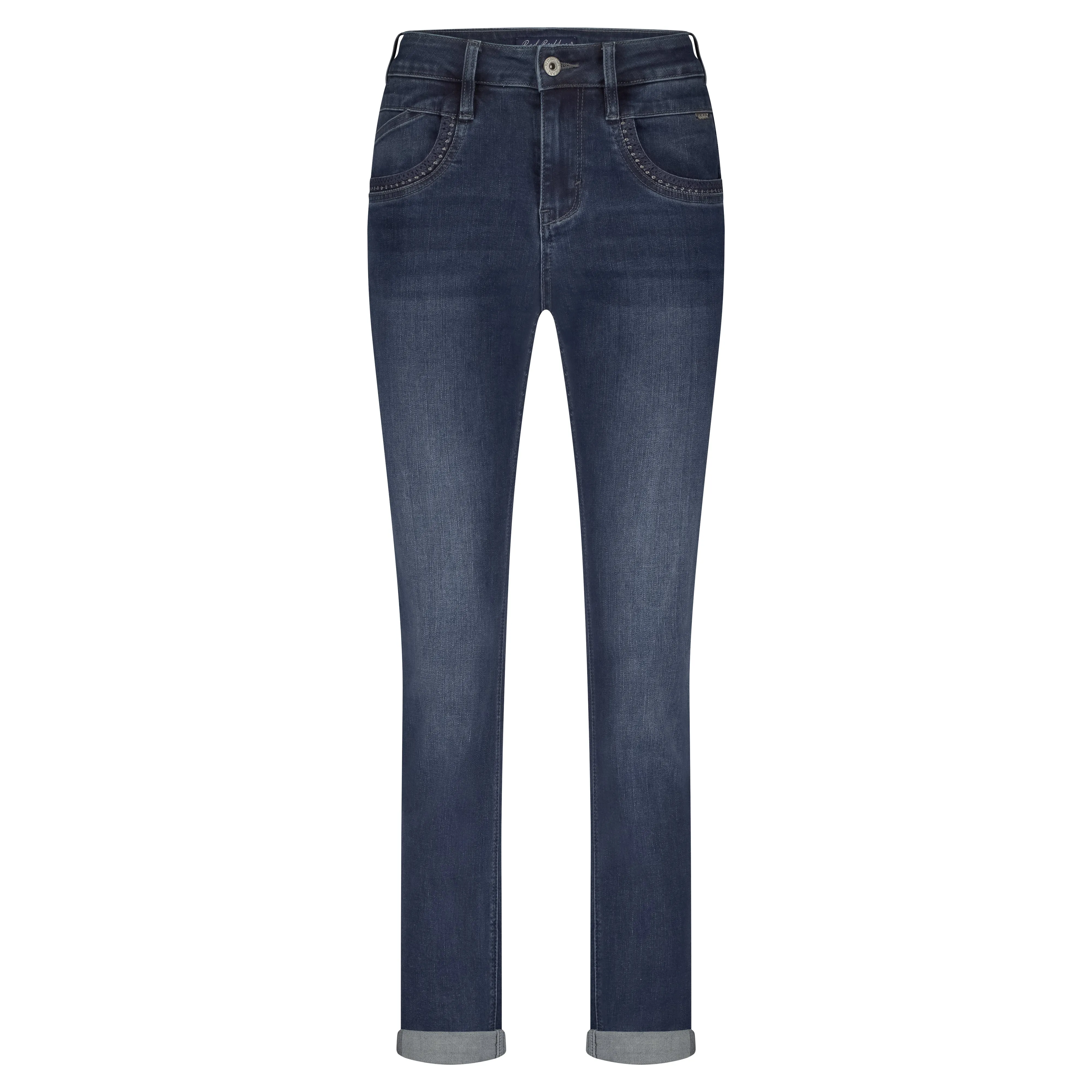 Loose Outdoor Adventure Work Meeting Durable piece Red Button Womens Jeans Kate Embroidery Dark Stone Used