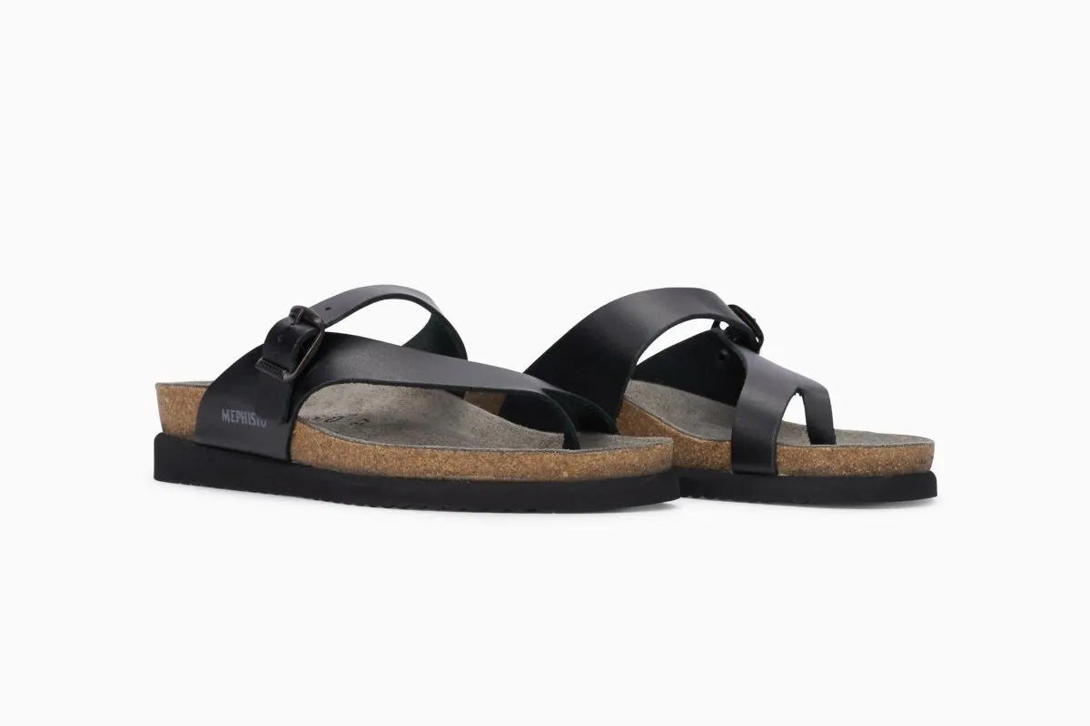 Grab Easy Wear Light Mephisto Women's Helen Black Waxy Leather