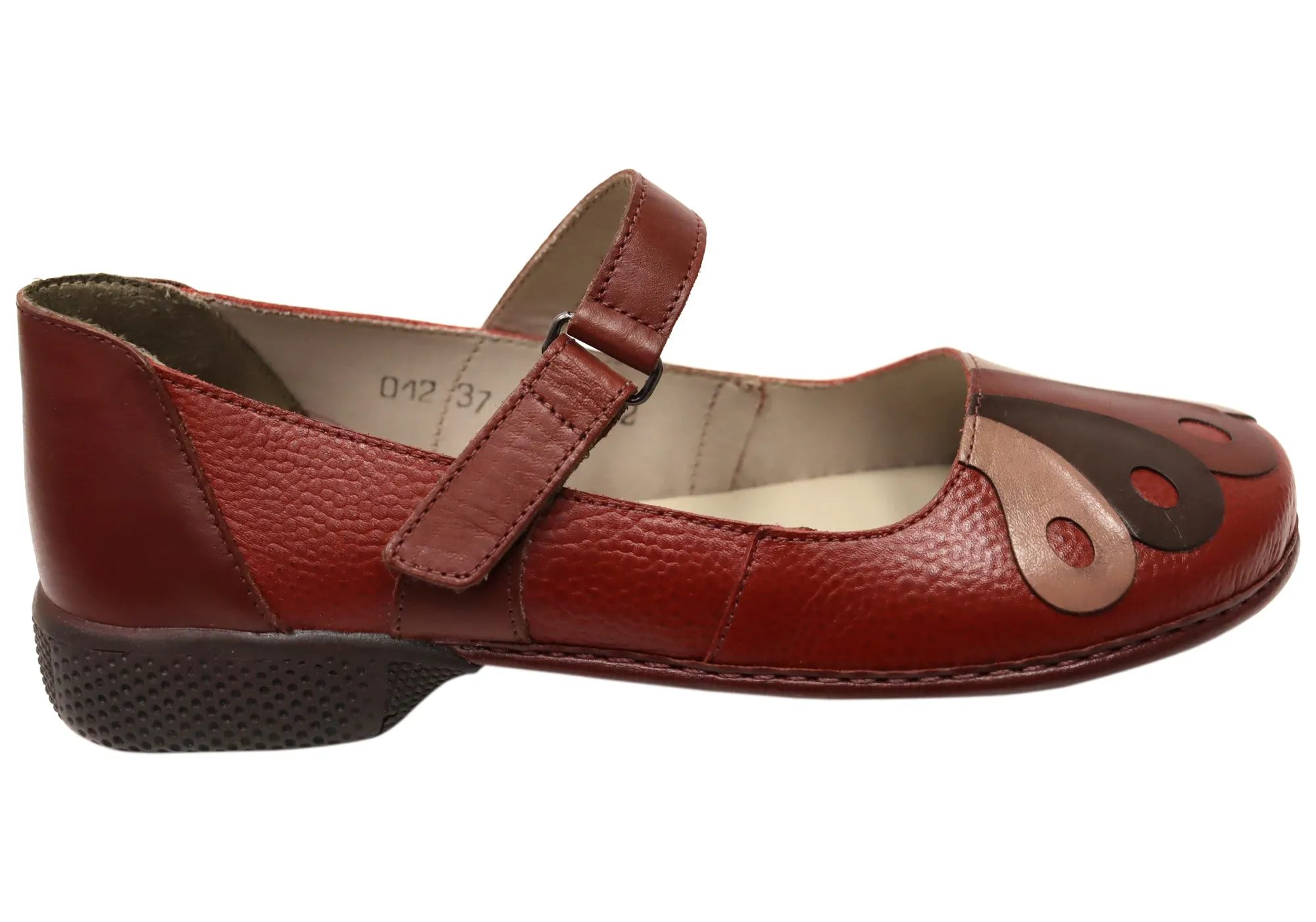 J Gean Rosanna Womens Comfortable Brazilian Leather Mary Jane Shoes Sleek Wear Quick Dry Fabric