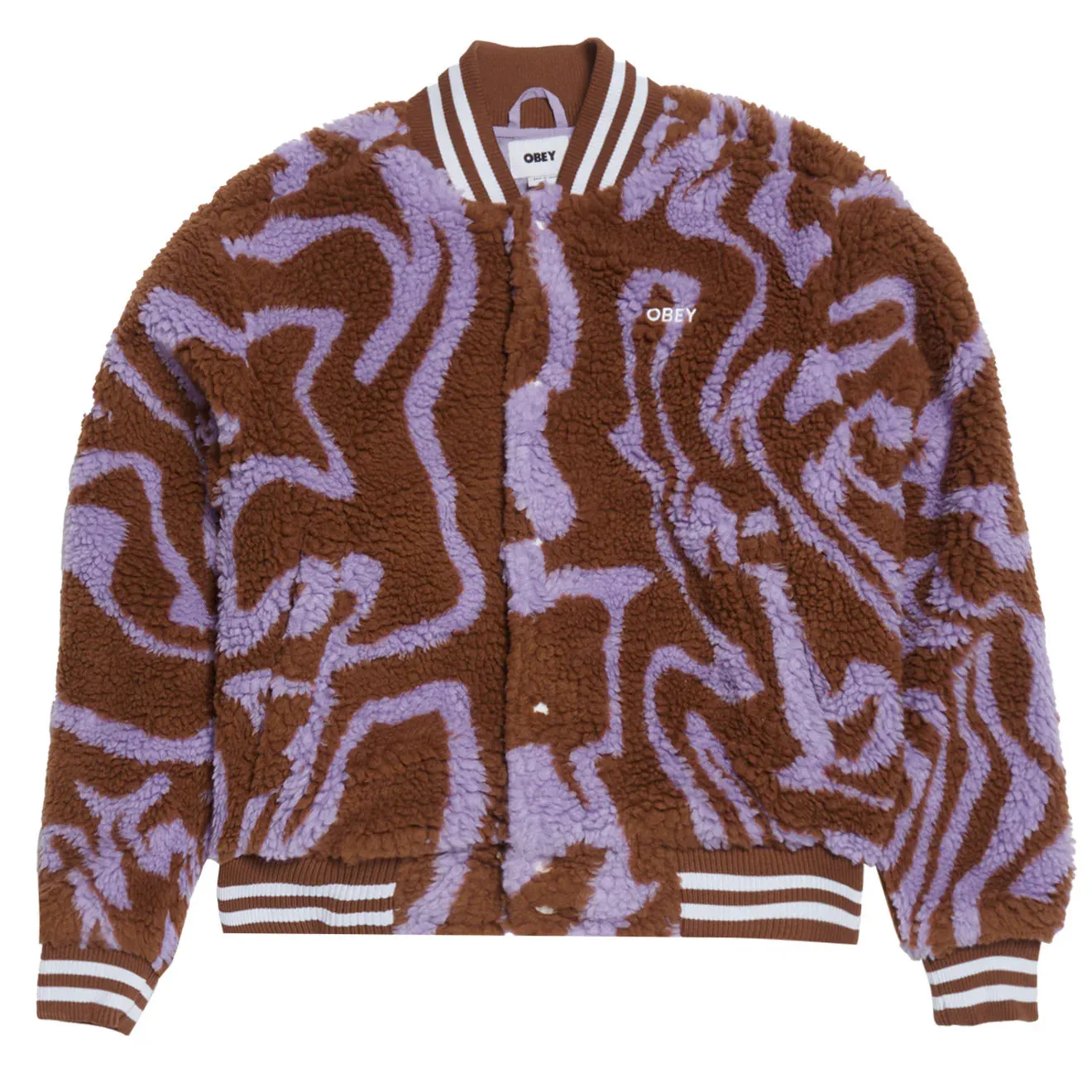 Obey Mazy Varsity Catechu Wood Multi College Wear Classic Style Outfit