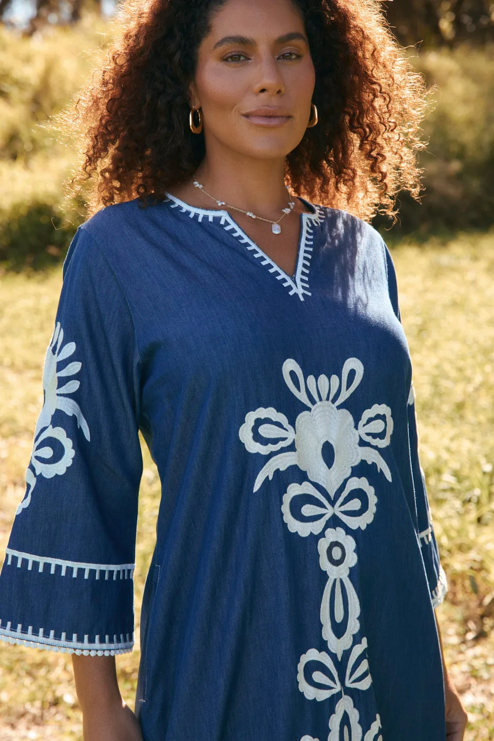 Theater-Night Smart Layers Sofia Bell Sleeve Dress in Quebec