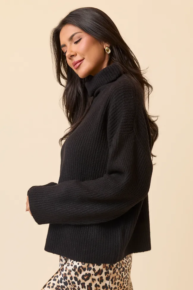 FadeResistant Dorothy Black Turtleneck Sweater