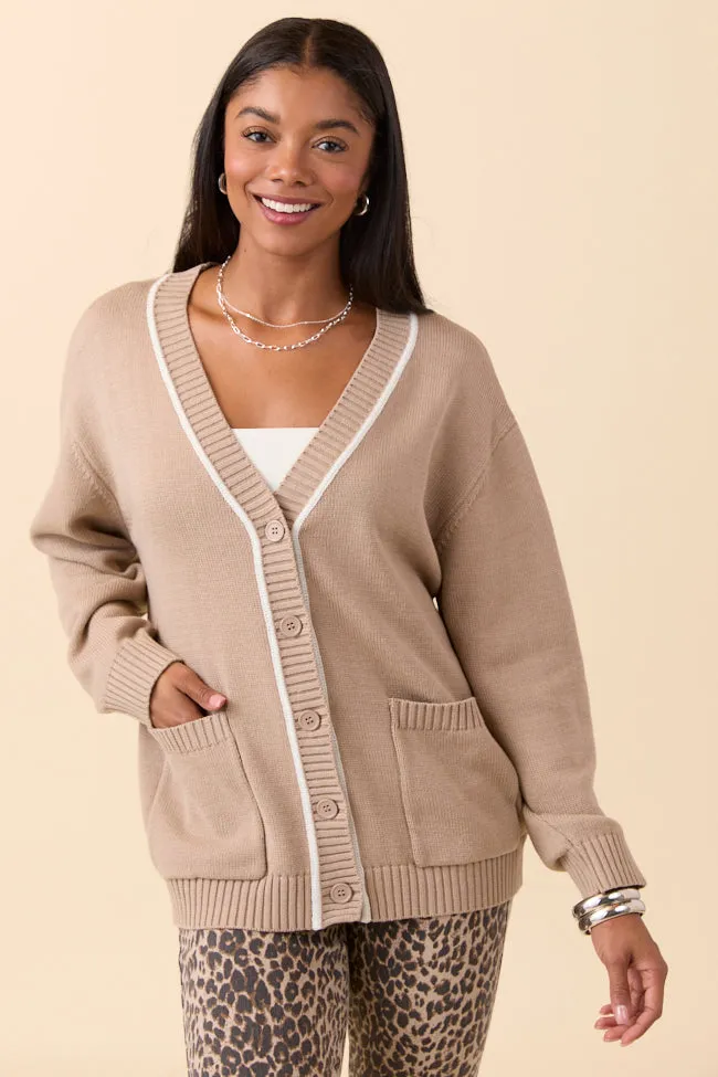Annalise Taupe Cardigan ElasticBinding Sport Glow