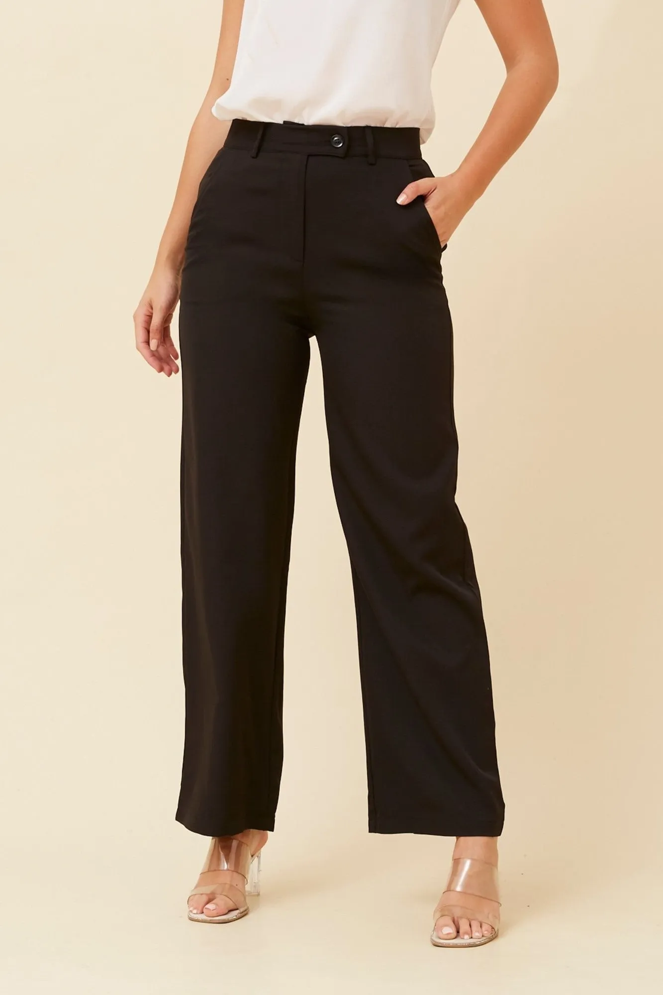 Smart Layering YALENA SOLID WIDE LEG PANTS
