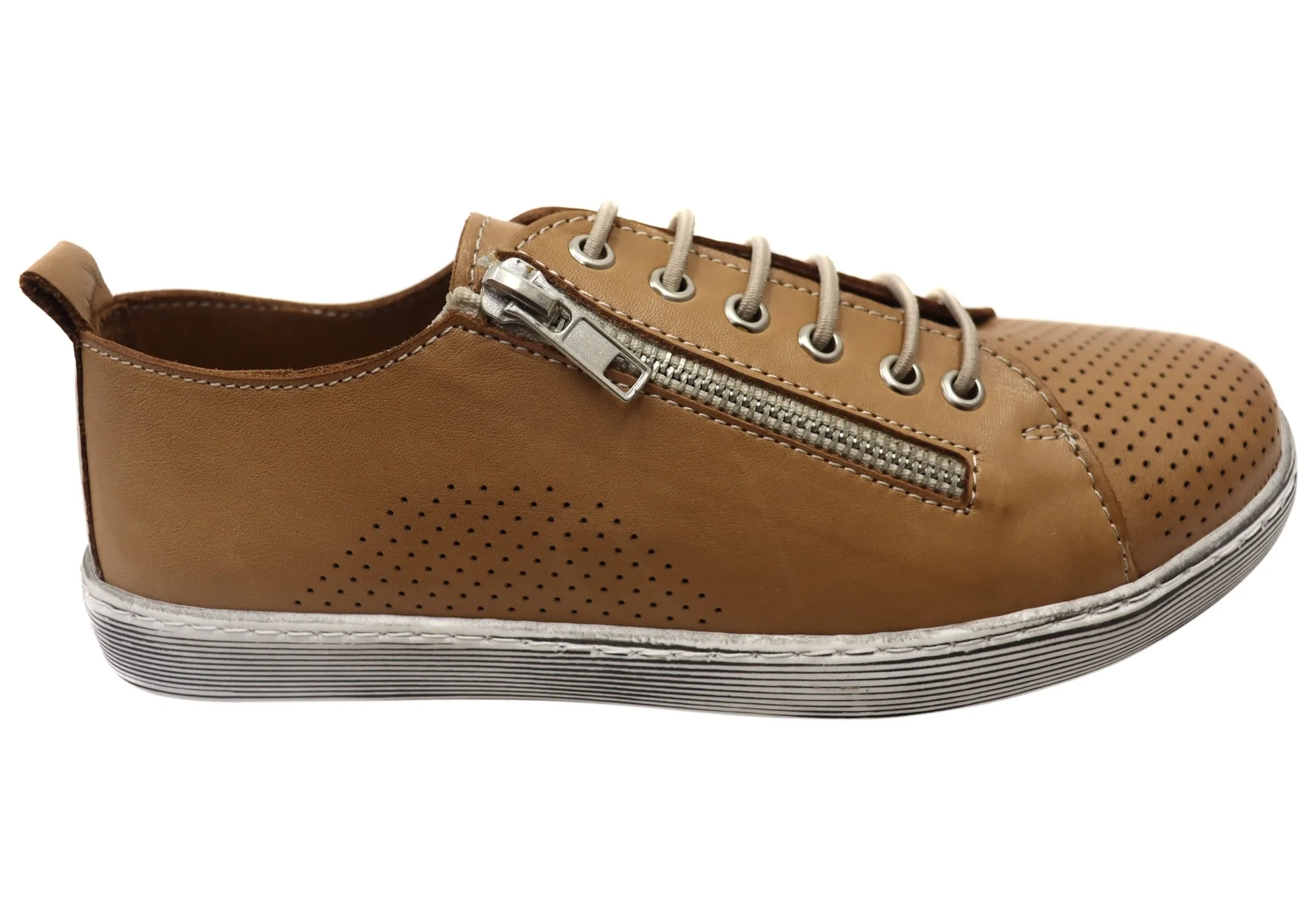 AnkleSupport Orizonte Iris Womens European Comfortable Leather Casual Shoes