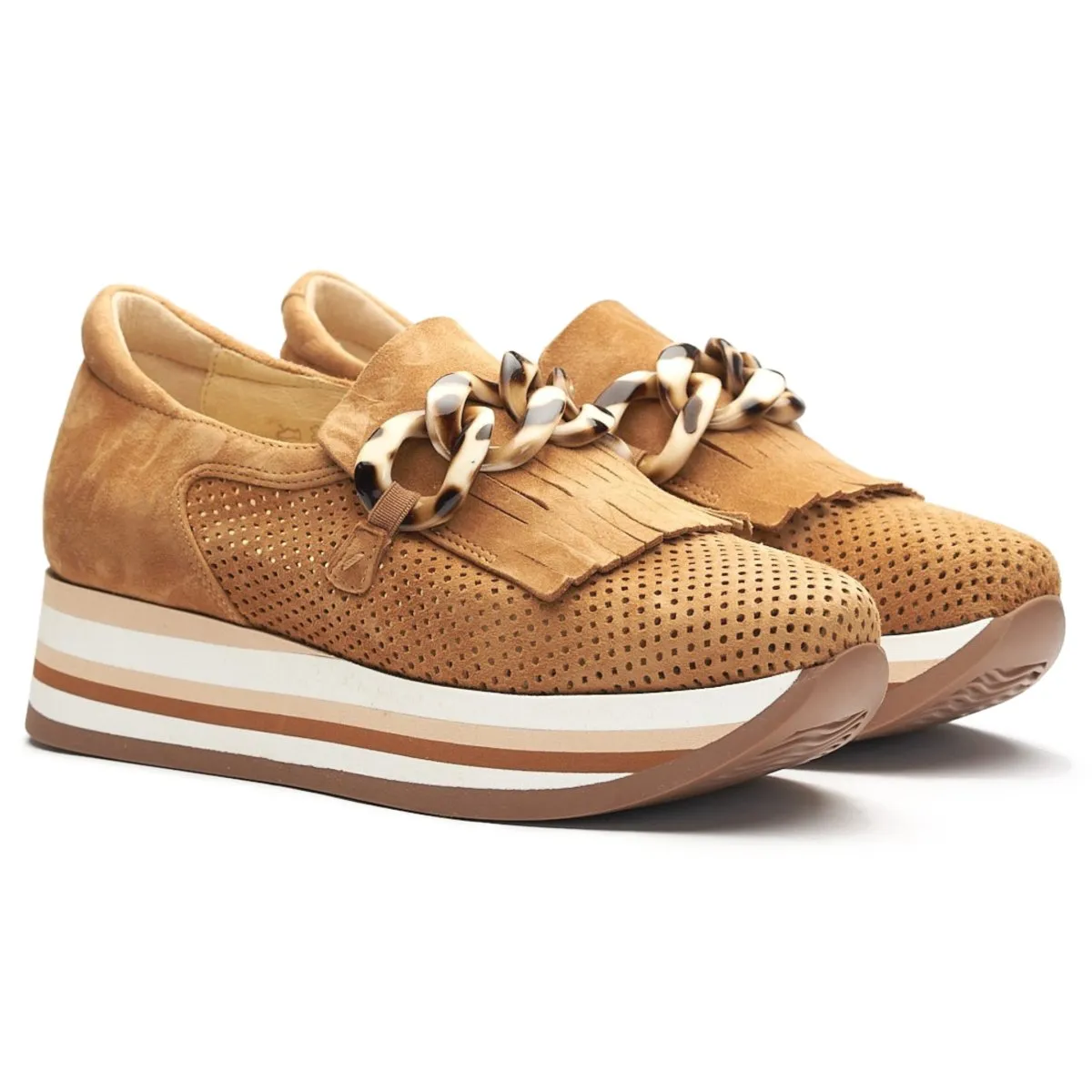 Softwaves Women's Caddie Cognac Suede Track Step Rose Glow