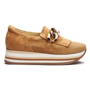 Softwaves Women's Caddie Cognac Suede Field Jog Layered Cushion