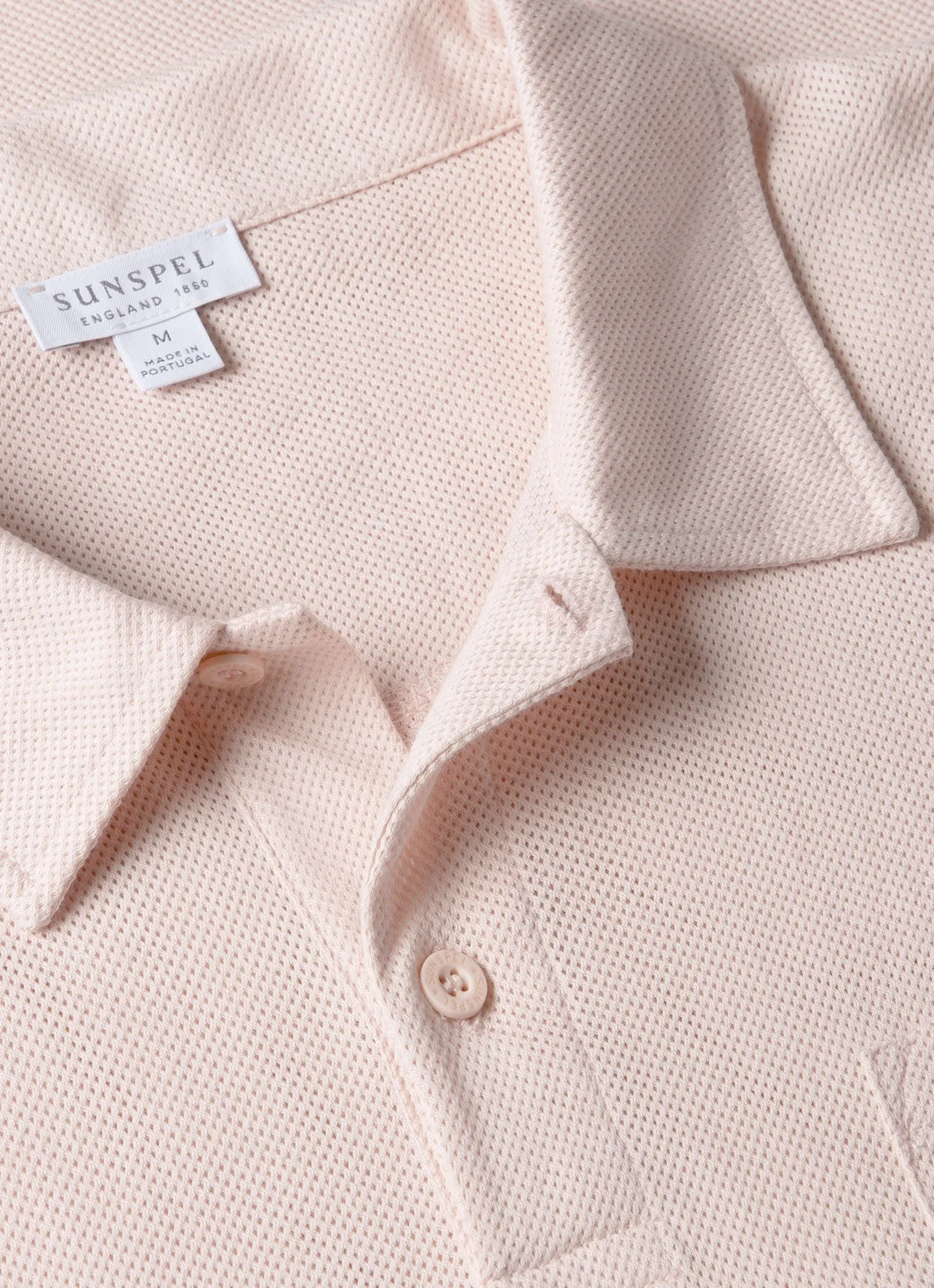Men's Riviera Polo Shirt in Pastel Pink Flatlock stitching Top Rated