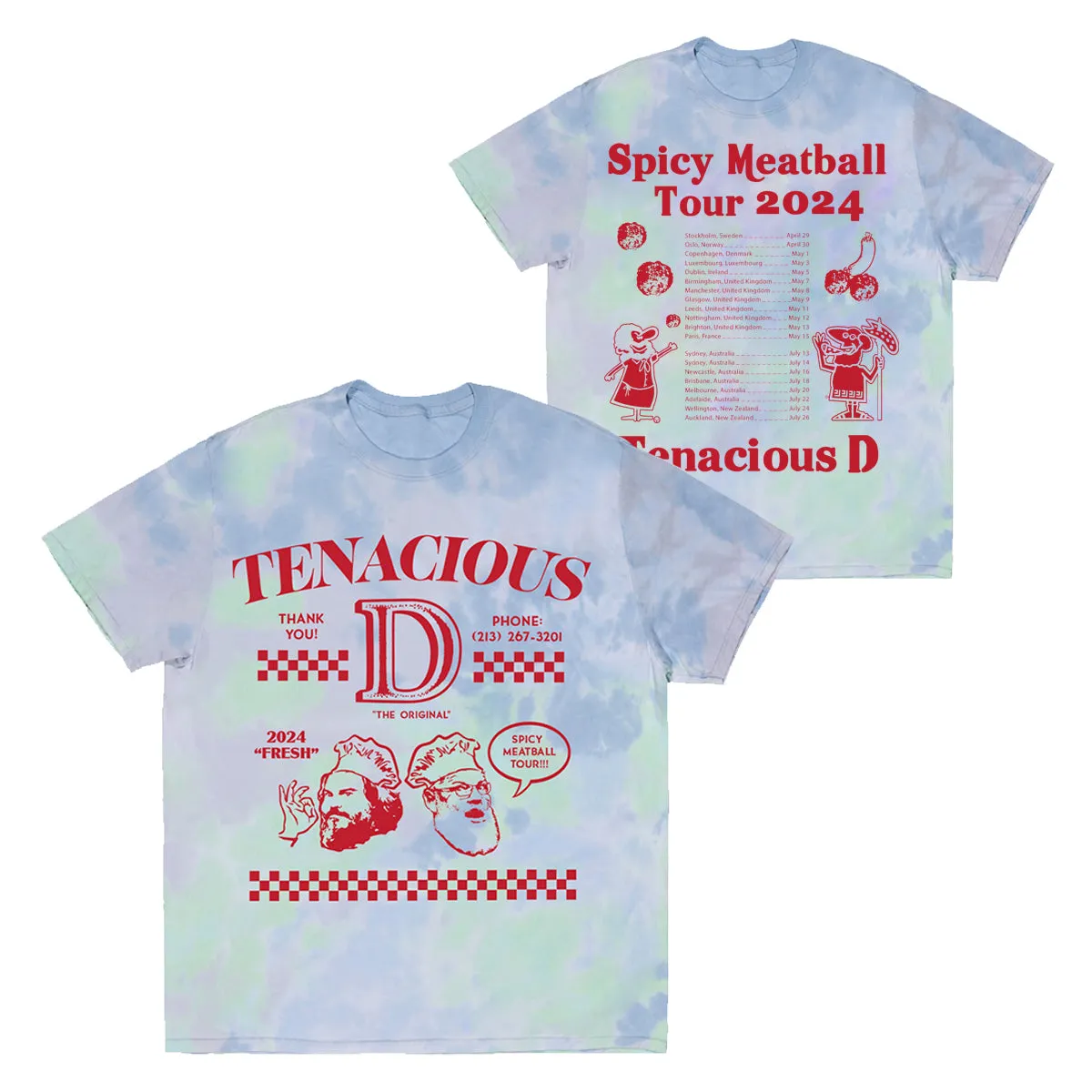 Spicy Meatball Tour 2024 Tie Dye T-Shirt Sun Protection