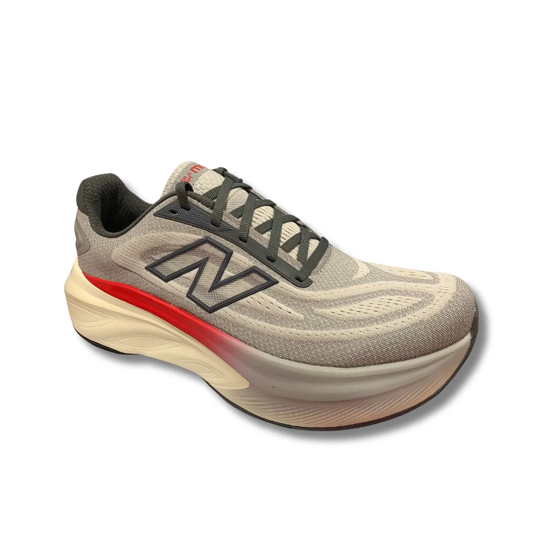 New Balance Mens Trainer Fresh Foam X More v6 Grey Matter narrow - fit geometric - pattern shoes