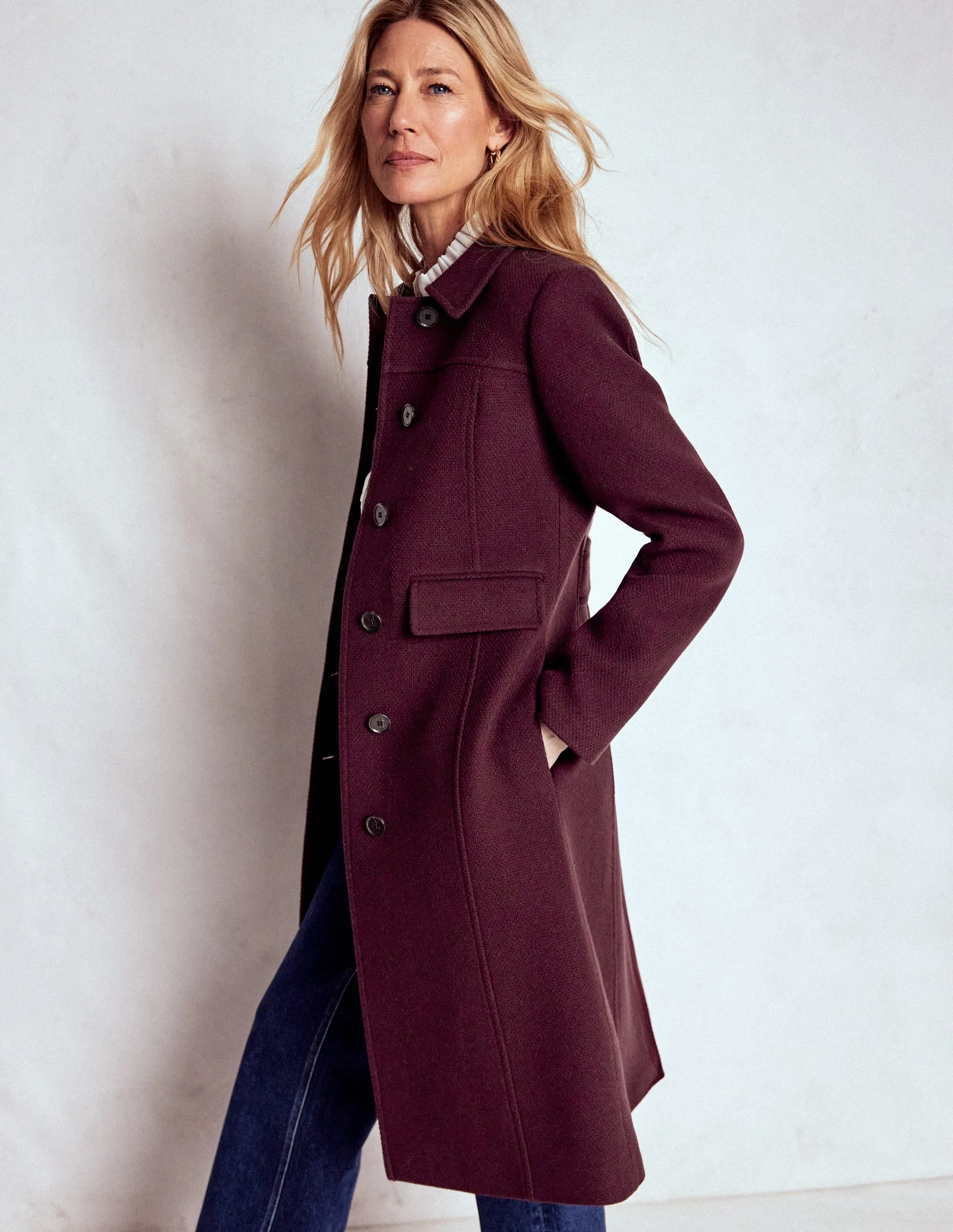 Stretchable Panels Reinforced Shoulder Protection St Albans Coat-Dark Cherry