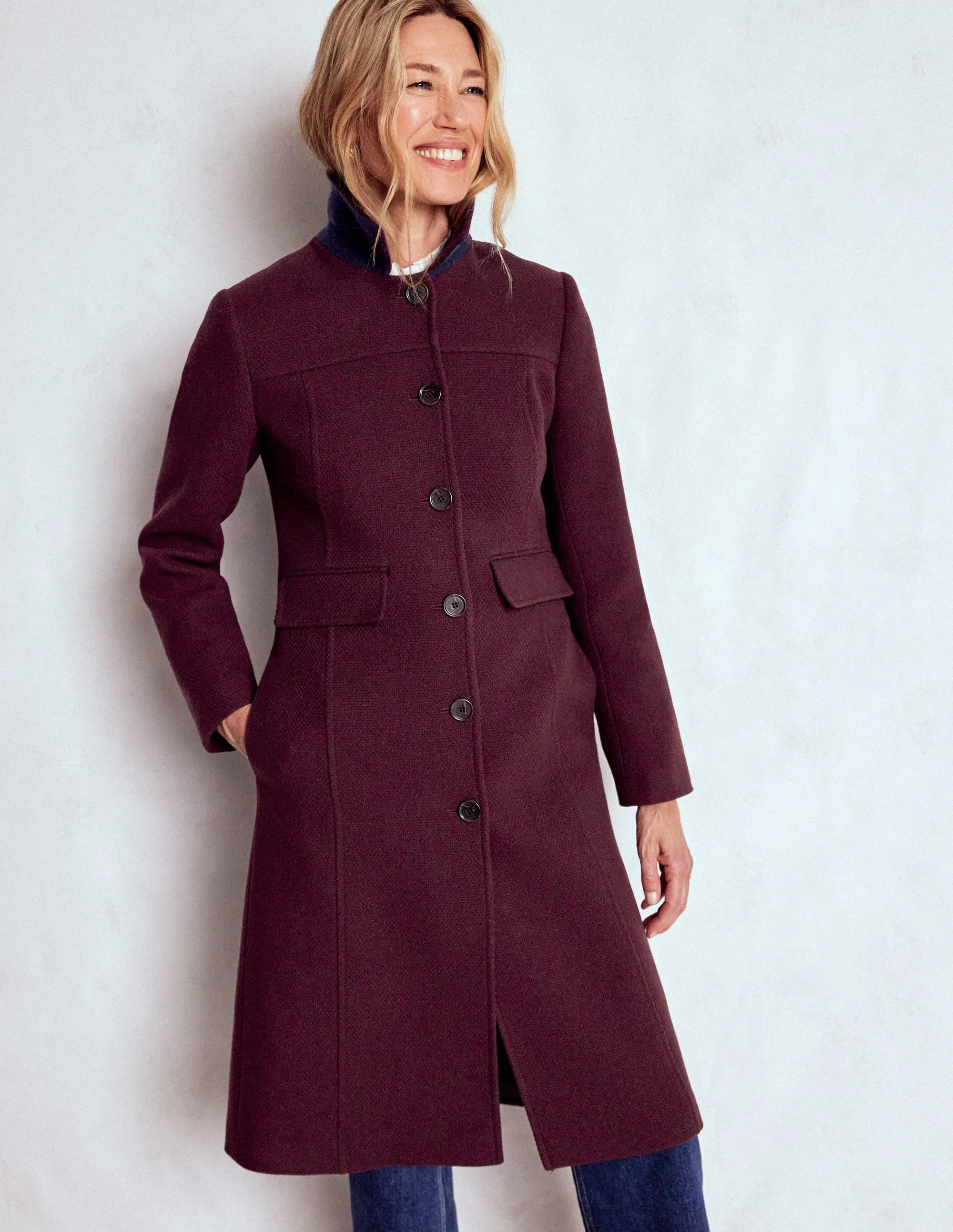 St Albans Coat-Dark Cherry Durable Color Retention Smart Weather Style