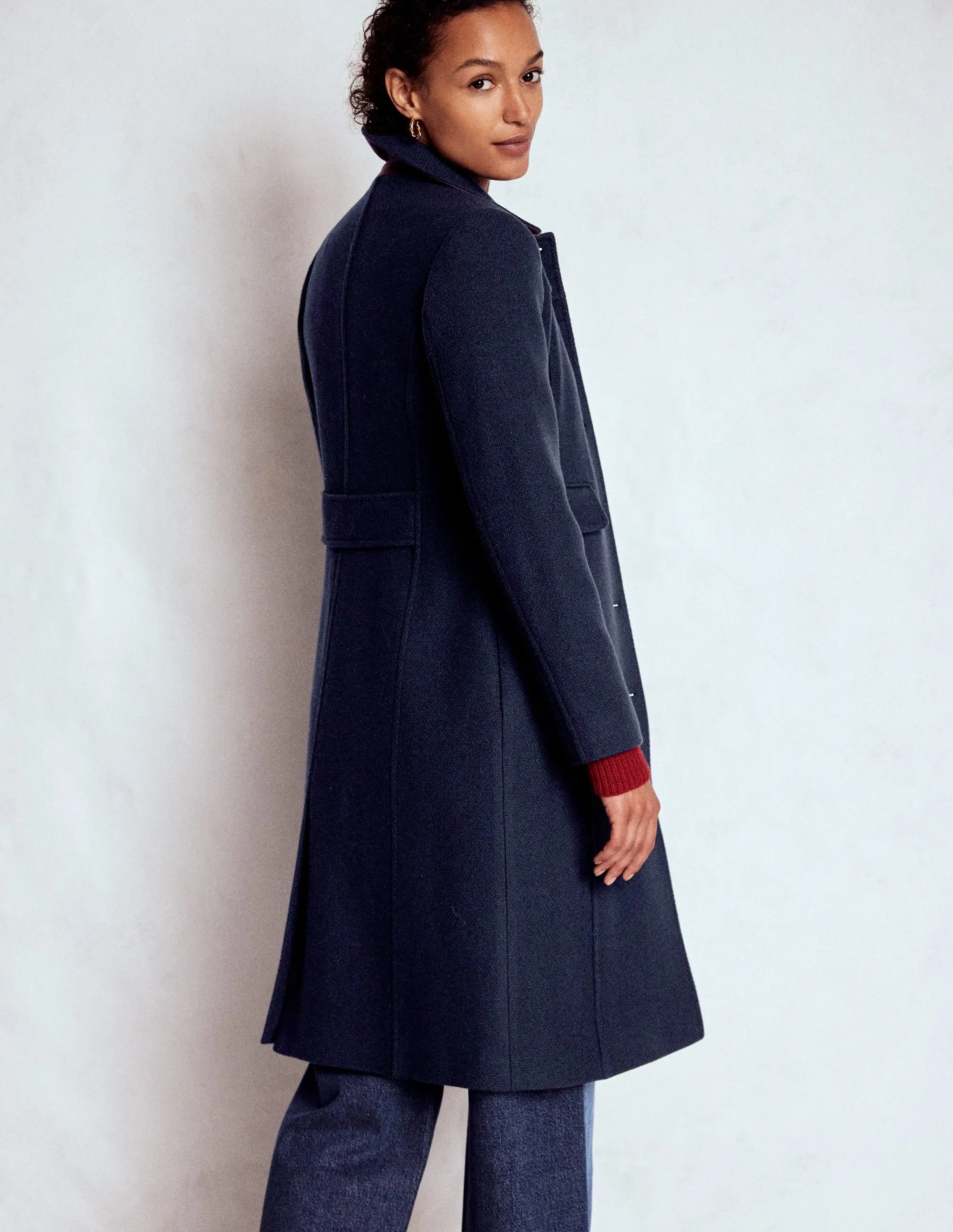 Rubberized Zippers St Albans Coat-Navy